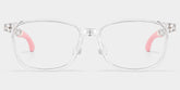 Gray Rectangle Crystal Pink Frame Eyeglasses for Pre-tweens