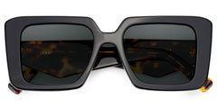 Reeve Rectangle Black Polarized Sunglasses