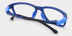 Brook Rectangle Blue Frame Eyeglasses for Pre-tweens