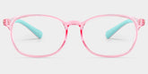 Kids Rectangle Pink Green Amaker Frame Glasses | Zeelool