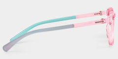 Kids Rectangle Pink Green Amaker Frame Glasses | Zeelool