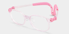 Casey Rectangle Crystal Pink Frame Eyeglasses for Pre-tweens