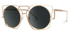 Ybarra Geometric Gold Sunglasses | Zeelool Glasses