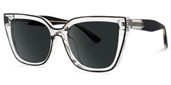 Mirta Square Black Sunglasses and Crsystal Frames