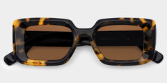 Eira Rectangle Tortoise Polarized Sunglasses