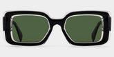 Eira Rectangle Black Polarized Sunglasses