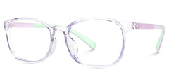 Kids Oval Purple Amaker Frame Glasses | Zeelool