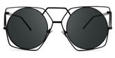 Evette Geometric Black Sunglasses | Zeelool Glasses