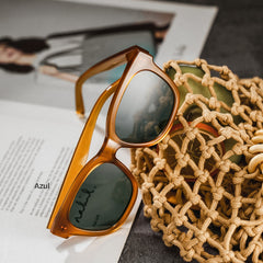 Azul champagne Frame Polarized Sunglasses with square Style Online | ZEELOOL