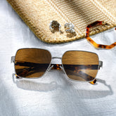 Sahara brown Frame Polarized Sunglasses with square Style Online | ZEELOOL