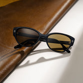 Livia black Frame Polarized Sunglasses with cat-eye Style Online | ZEELOOL