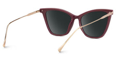 Hilary Butterfly Dark-Red Sunglasses with Thin Frames