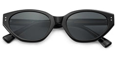 Raine Cat-eye Black Polarized Sunglasses