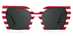 Pavia Butterfly Red Striped Frame Sunglasses for Women