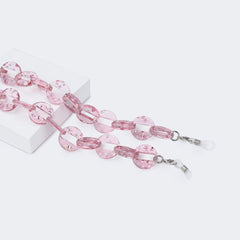 Pink Round Glasses Chain -Sunglasses Transparent Chain