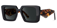 Reeve Rectangle Black Polarized Sunglasses