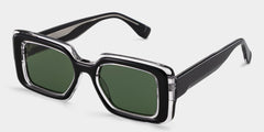 Eira Rectangle Black Polarized Sunglasses