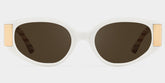 Havana white Frame Polarized Sunglasses with cat-eye Style Online | ZEELOOL