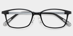 Finne Rectangle Black Frame Eyeglasses for Teens