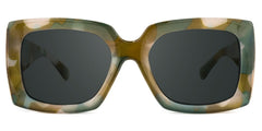Yael Square Wide Olive Sunglasses and Big Frames