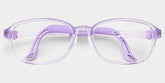 Bright Rectangle Crystal Purple Frame Eyeglasses for Pre-tweens