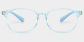 Kids Rectangle Crystal Blue Amaker Frame Glasses | Zeelool