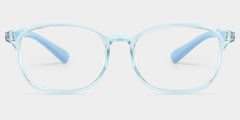 Kids Rectangle Crystal Blue Amaker Frame Glasses | Zeelool
