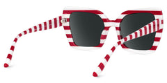 Pavia Butterfly Red Striped Frame Sunglasses for Women
