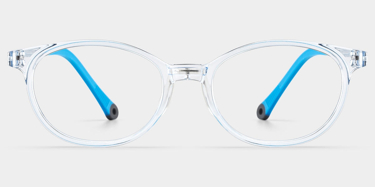 Olive Rectangle Crystal Blue Frame Eyeglasses for Pre-tweens