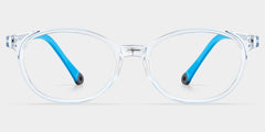 Olive Rectangle Crystal Blue Frame Eyeglasses for Pre-tweens
