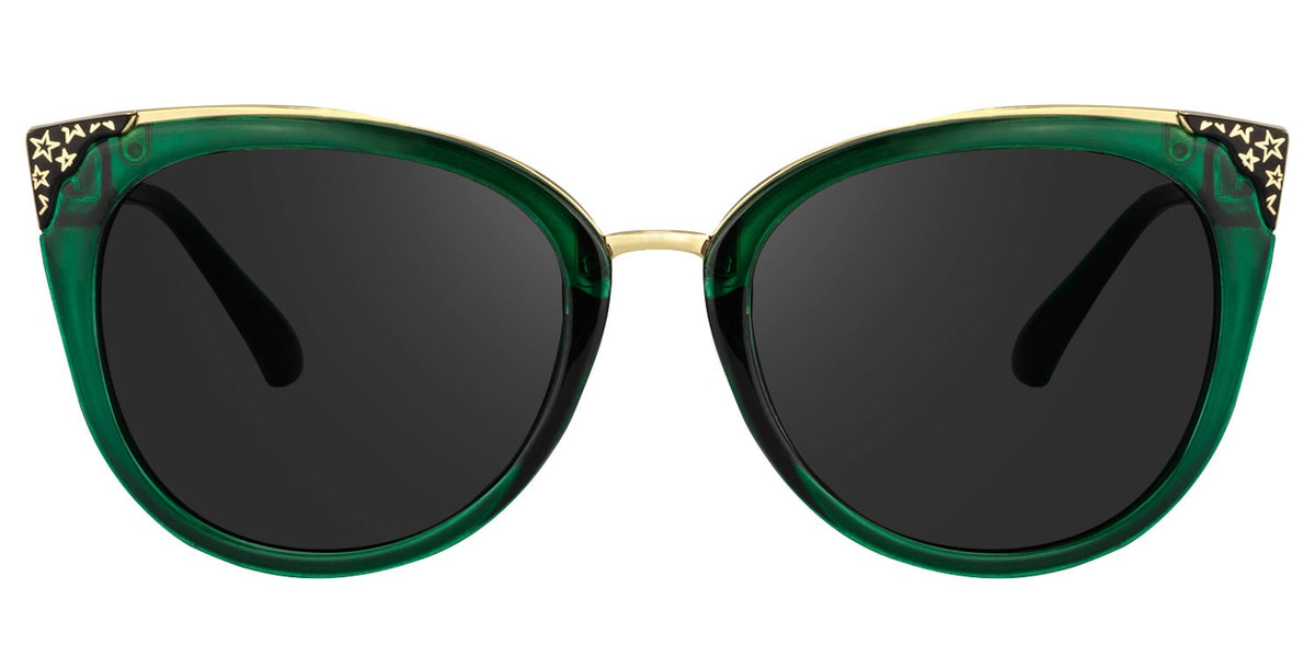 Dalton Cat Eye Sunglasses with Dark Green Frames