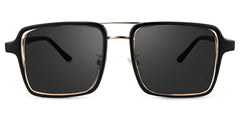 Nellie Aviator Black-Gold Sunglasses | Zeelool Glasses