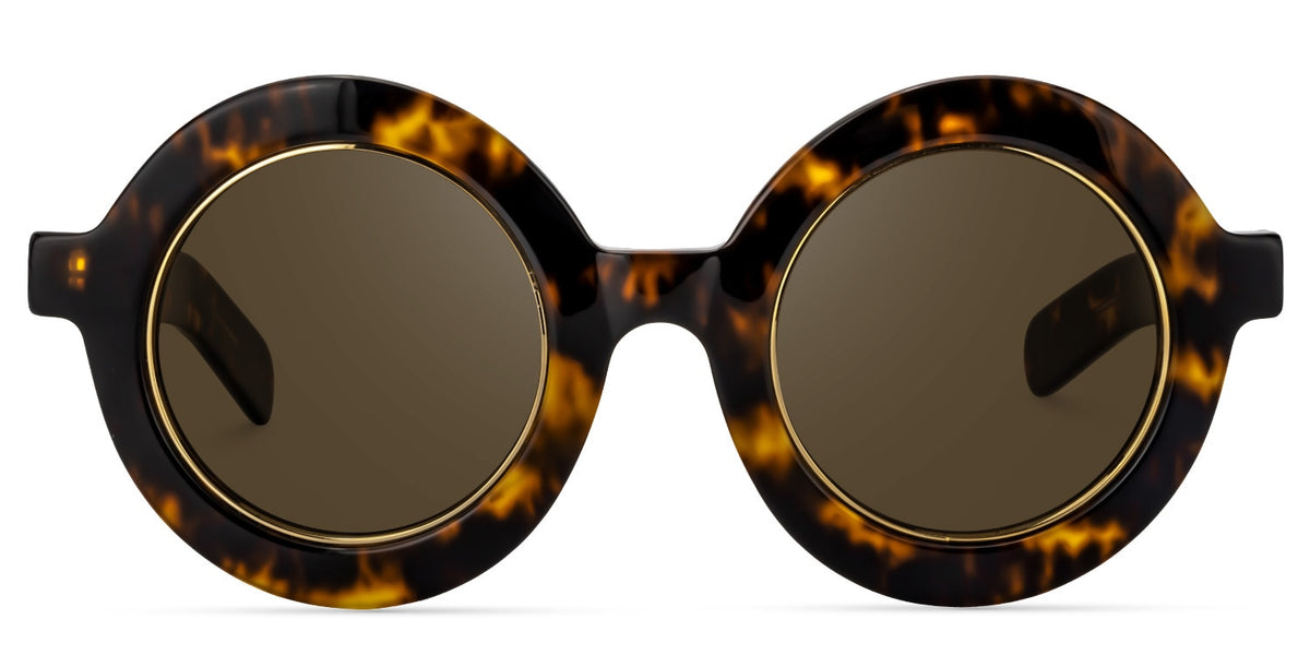 Calhoun Round Yellow Tortoise Sunglasses | Zeelool Glasses