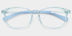 Kids Rectangle Crystal Blue Amaker Frame Glasses | Zeelool