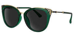 Dalton Cat Eye Sunglasses with Dark Green Frames