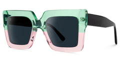 Brandon Square Green-Pink Sunglasses | Zeelool Glasses