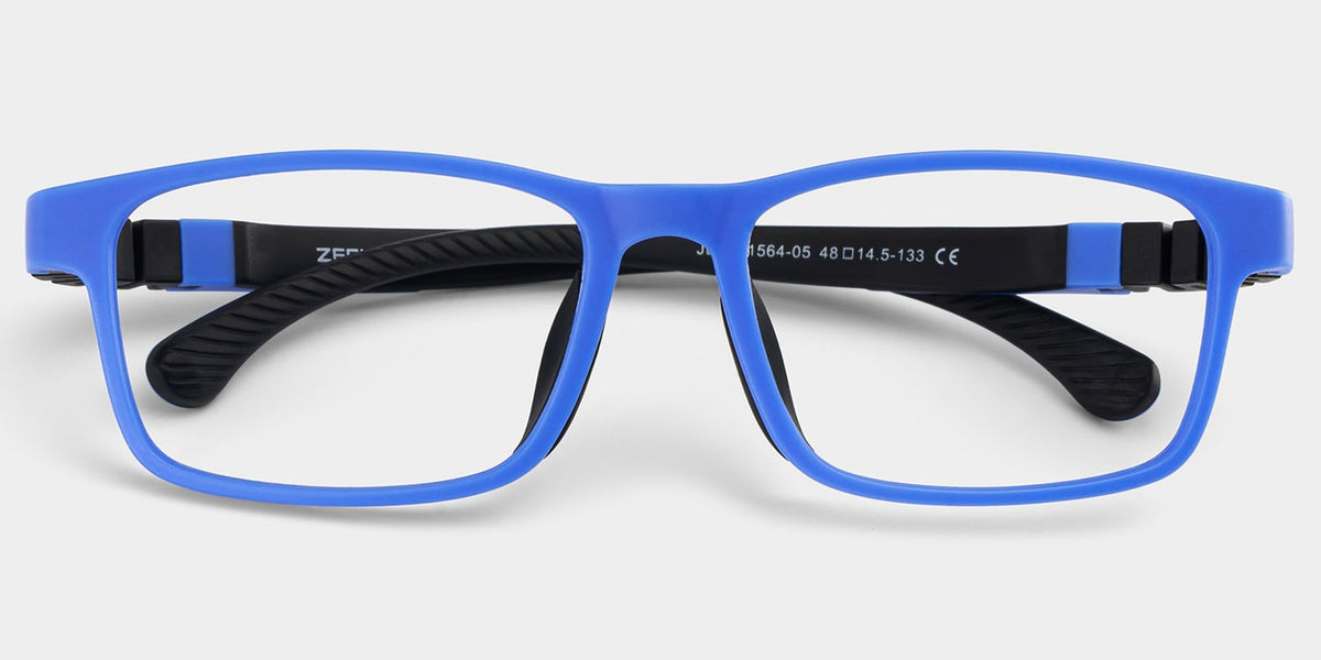 Kids Rectangle Blue Amaker Frame Glasses | Zeelool