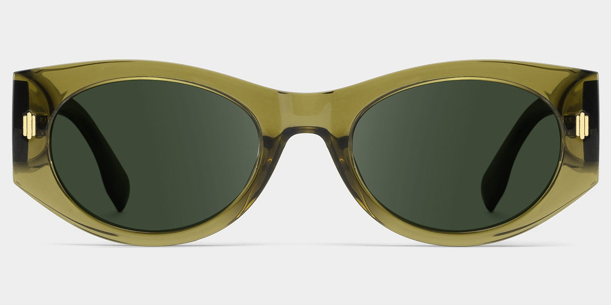 Reina green Frame Polarized Sunglasses with geometric Style Online | ZEELOOL