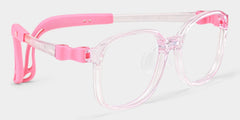 Casey Rectangle Crystal Pink Frame Eyeglasses for Pre-tweens