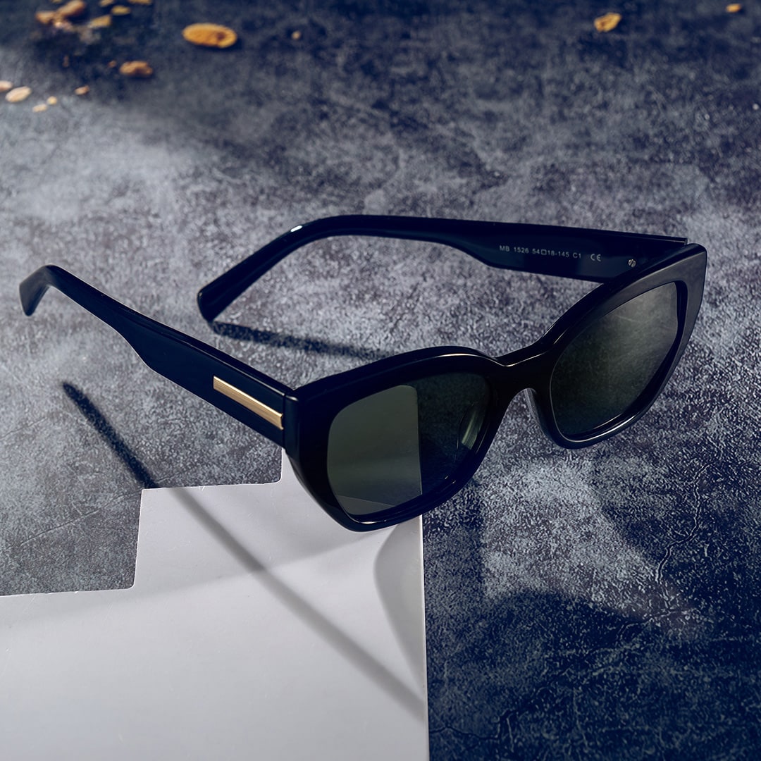 Zia black Frame Polarized Sunglasses with cat-eye Style Online | ZEELOOL