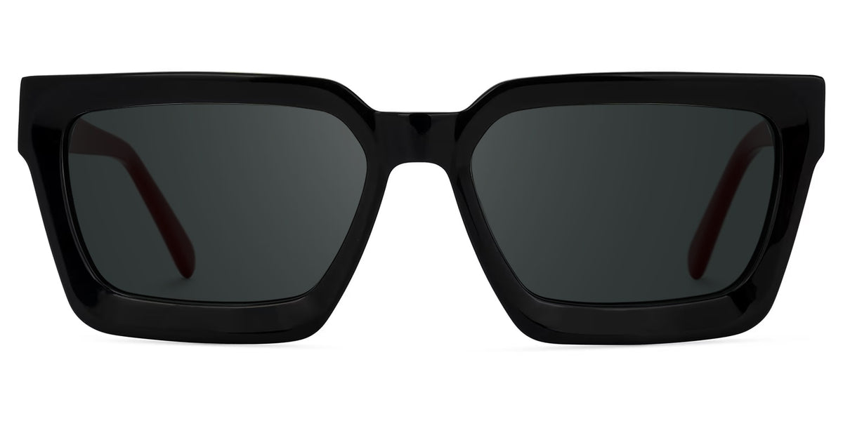 Black Frame Rectangle Sunglasses For Men