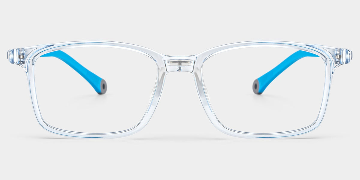 June Rectangle Crystal Blue Frame Eyeglasses for Pre-tweens