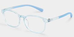 Kids Rectangle Crystal Blue Amaker Frame Glasses | Zeelool