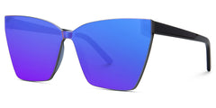 Liliane - Square Blue Frame Sunglasses