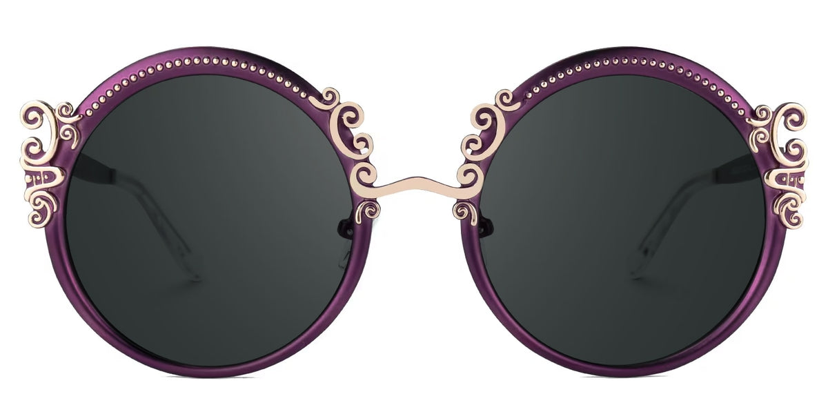 Nelida Designer Sunglasses in Round Purple Frame