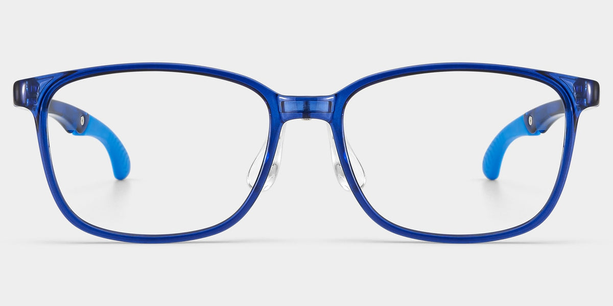 Gray Rectangle Blue Frame Eyeglasses for Pre-tweens