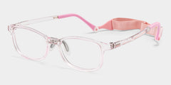 Luca Rectangle Crystal Pink Frame Eyeglasses for Pre-tweens