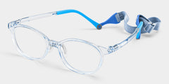 Olive Rectangle Crystal Blue Frame Eyeglasses for Pre-tweens
