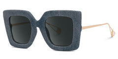Latanya Denim Blue Glitter Sunglasses Made From Jeans