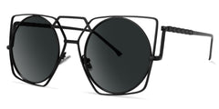 Evette Geometric Black Sunglasses | Zeelool Glasses